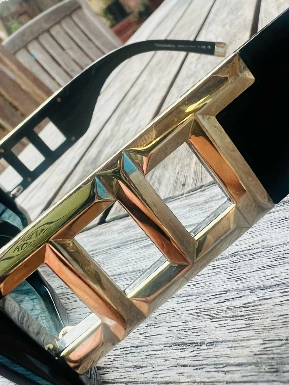 Retro Tiffany & Co perfect lenses Sunglasses with Gold Geometric Accent